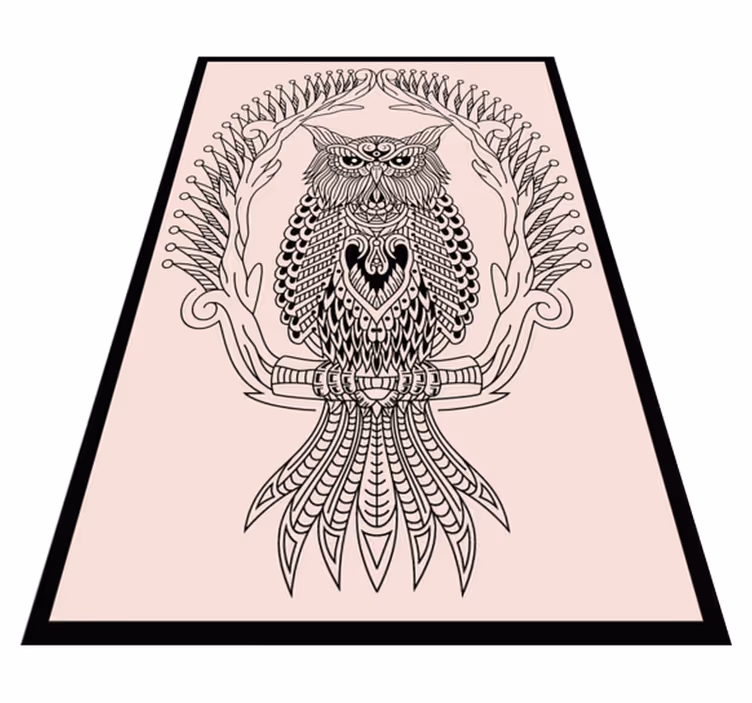 Vinyl Teppich Tiere eulen-mandala-design - TenStickers