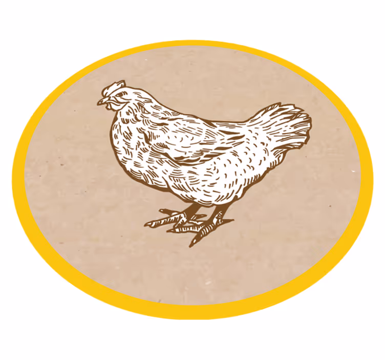 Vinyl Teppich Tiere huhn-illustration - TenStickers