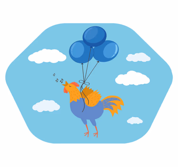 Vinylteppich kindlich fröhliche hahn-ballons - TenStickers