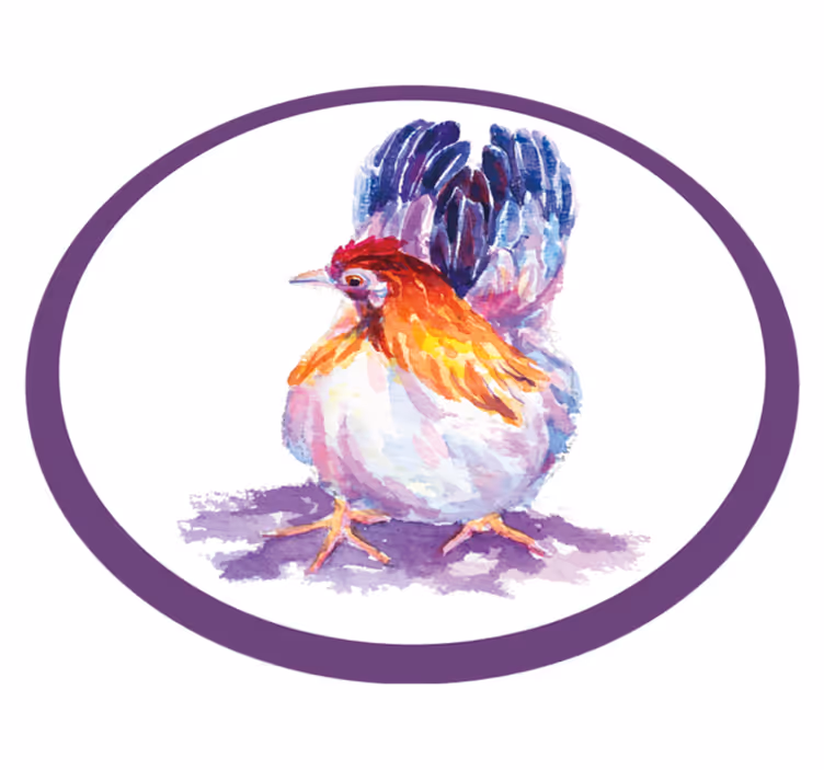 Vinyl Teppich Tiere buntes hähnchen coq - TenStickers