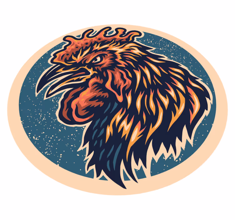 Vinyl Teppich Jugendzimmer hahnenkopfillustration - TenStickers