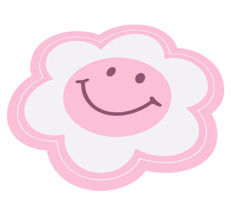 Vinyl Teppich Jugendzimmer smiley-blumenemblem - TenStickers