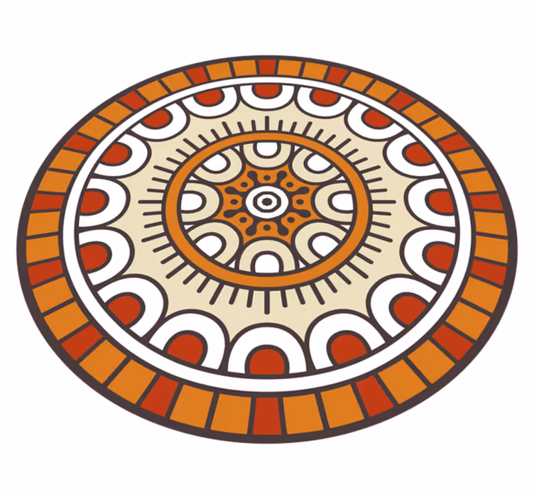 Vinyl Teppich Mandala kreisförmig gemustertes motiv - TenStickers