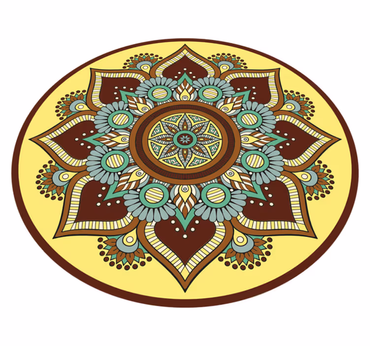 Vinyl Teppich Mandala buntes verziertes muster - TenStickers