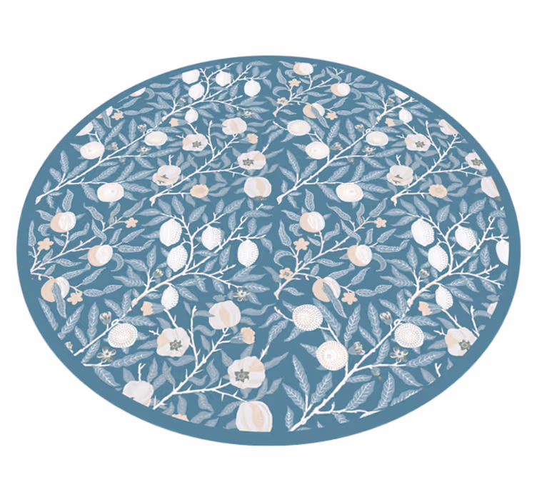 Vinyl Teppich rund runde Blumenanordnung - TenStickers