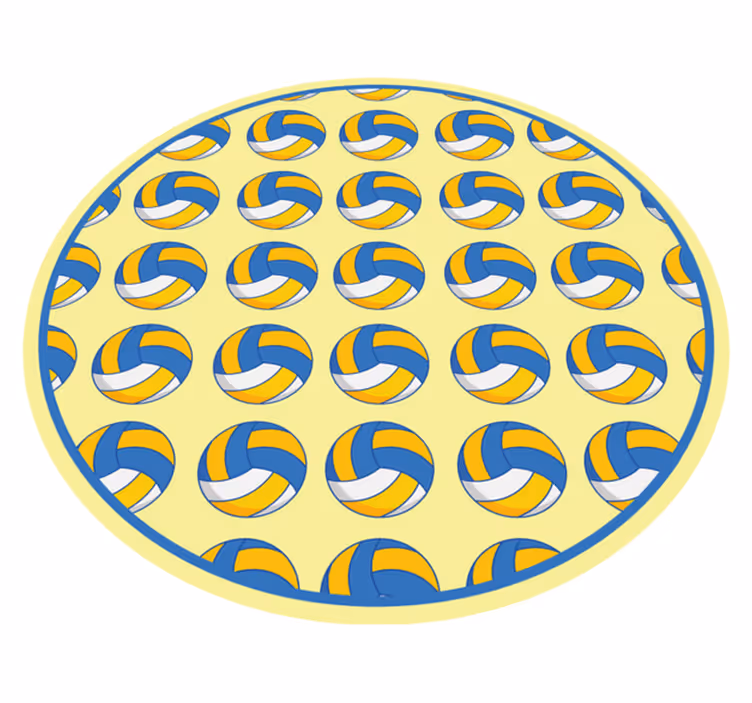 Vinyl Teppich rund Volleyball-muster - TenStickers
