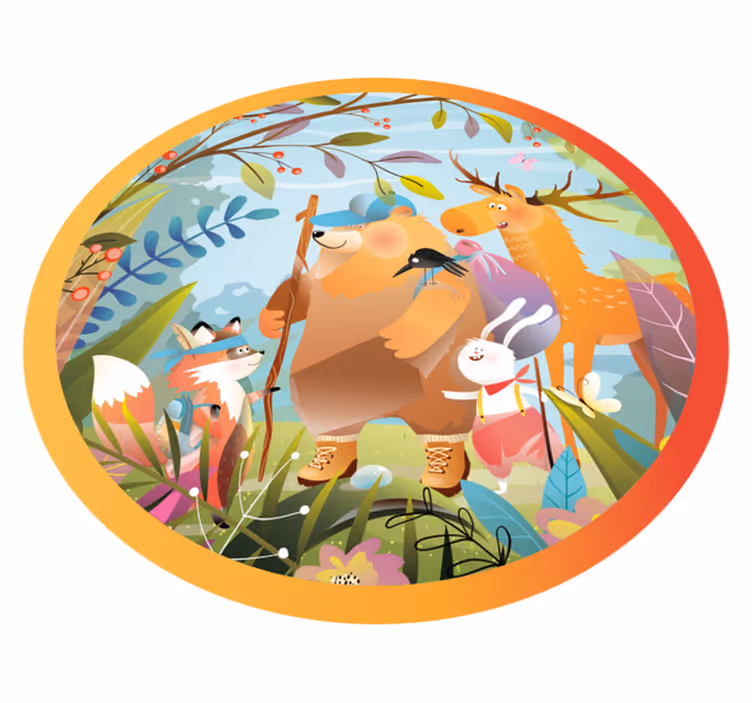 Vinyl Teppich Kinder treffen der waldfreunde - TenStickers