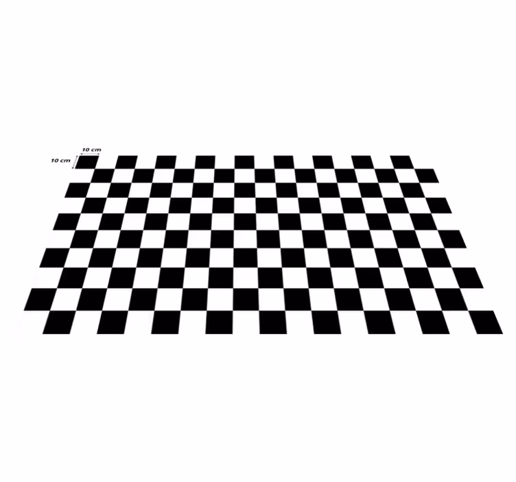Vinyl teppich geometrisch schwarz-weißer karomuster - TenStickers