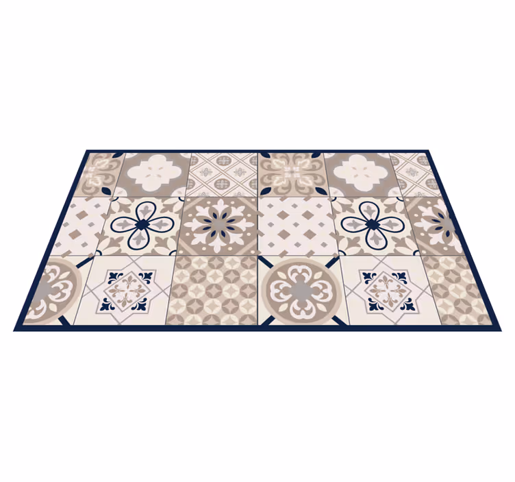 Vinyl Teppich Fliesenoptik beiges elegantes design - TenStickers