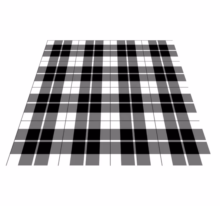 Vinyl teppich geometrisch schwarz weiß karomuster - TenStickers