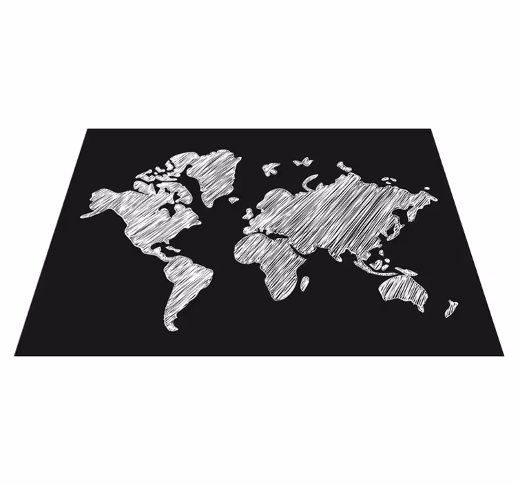 Vinyl Teppich Weltkarte tafel graues design - TenStickers