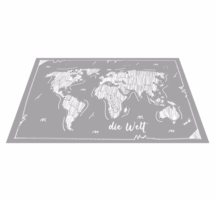 Vinyl Teppich Weltkarte weltkarte im Konturen - TenStickers