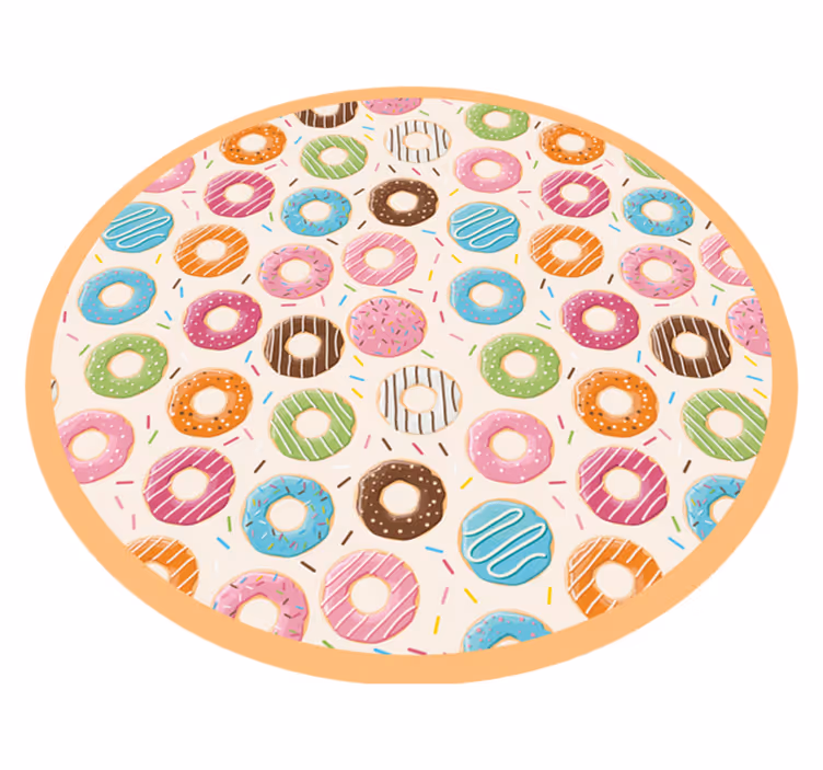 Vinylteppich kindlich buntes donut-muster - TenStickers