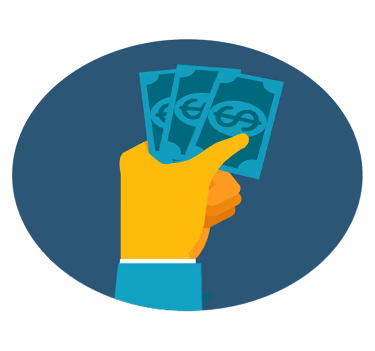 Vinylteppich kindlich hand hält bargeld - TenStickers