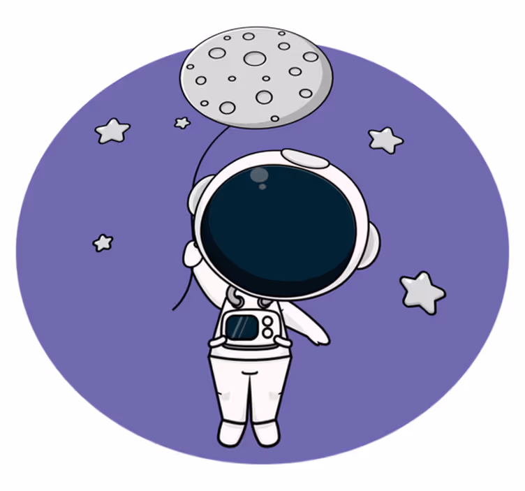Vinylteppich kindlich astronaut mit ballon - TenStickers