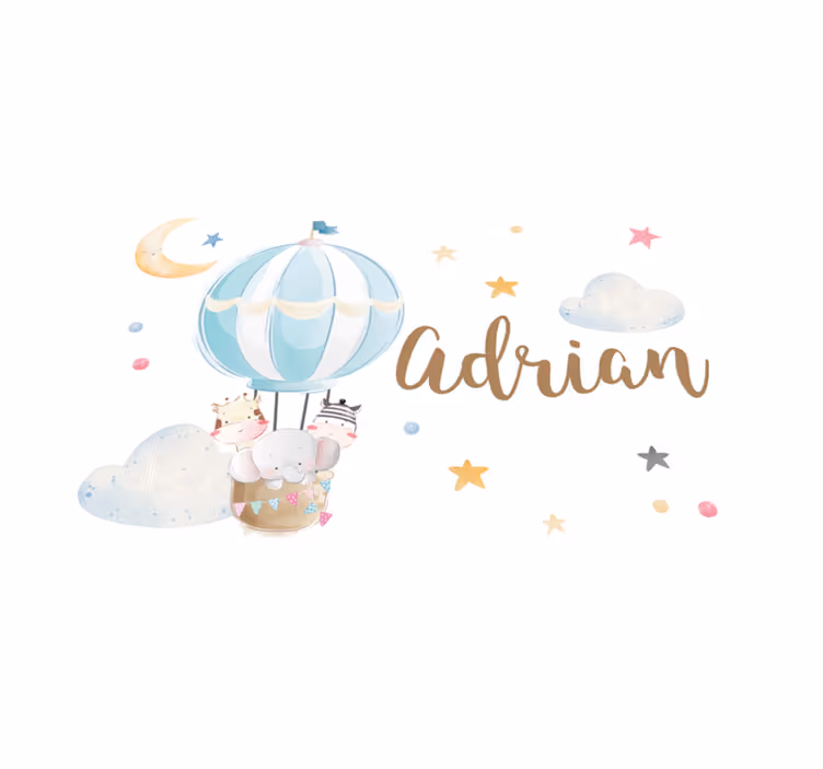 Vinylteppich kindlich luftballon mit namen - TenStickers
