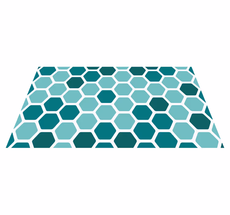 Vinyl Teppich geometrisch grünes wabenmotiv - TenStickers