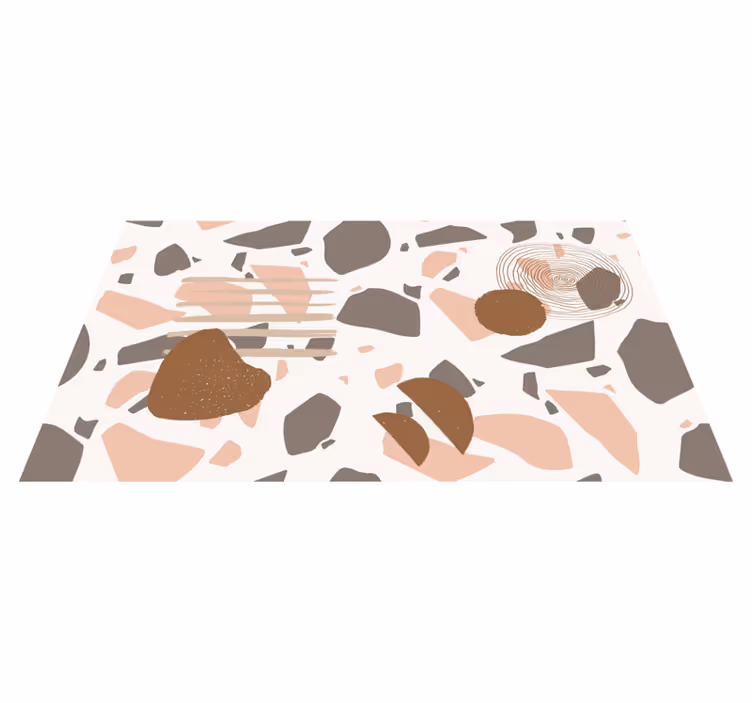 Vinyl teppich imitation mit abstrakten terrazzo-formen - TenStickers