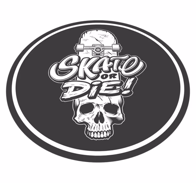 Vinyl Teppich Jugendzimmer schädel skate oder die - TenStickers