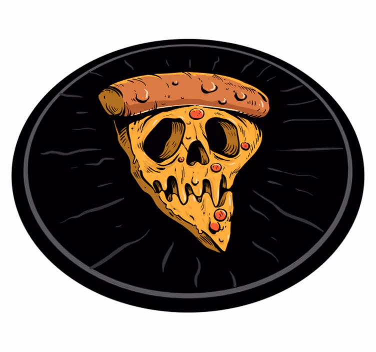 Vinylteppich modern Pizzaschädel im graffiti-stil - TenStickers