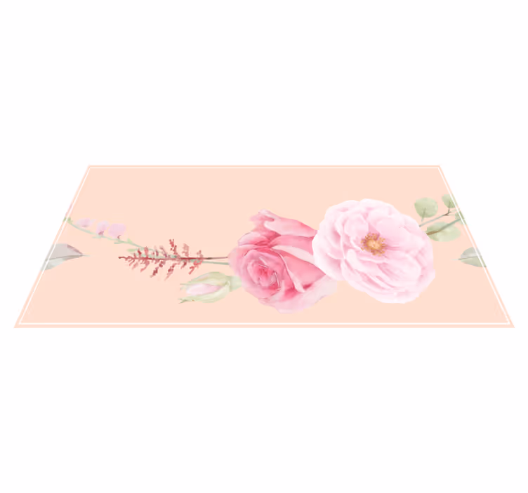 Vinyl Teppich Blumen zartrosa blüten - TenStickers