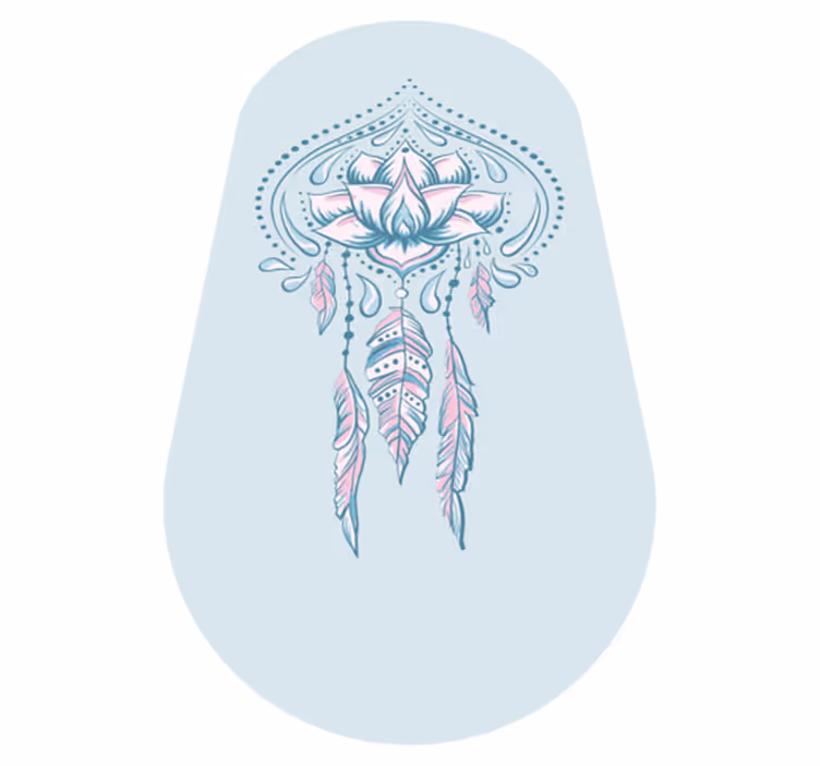 Vinylteppich Mandala Lotusblume von der seite - TenStickers