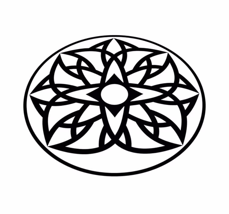 Vinyl Teppich Mandala schwarz-weiß-design - TenStickers
