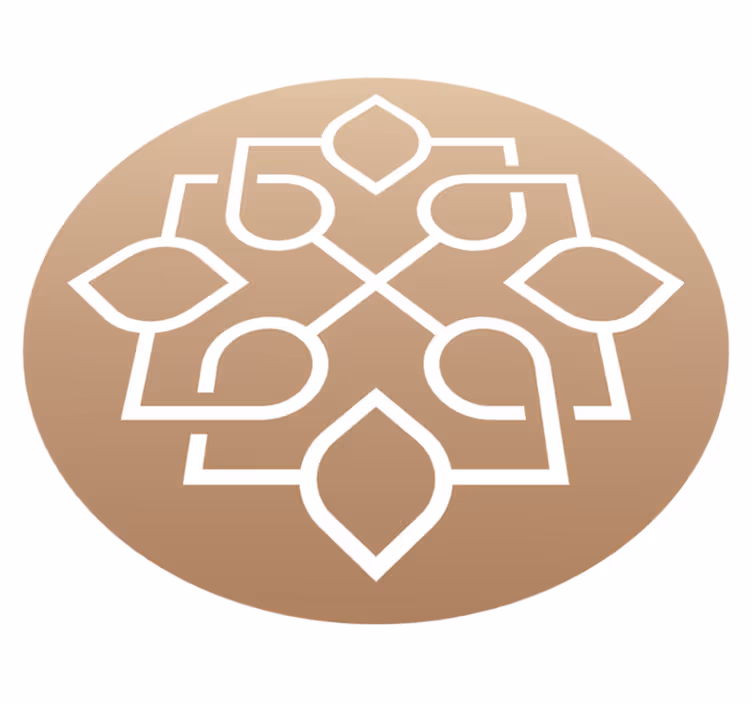 Vinyl Teppich Mandala braunes und weißes motiv - TenStickers