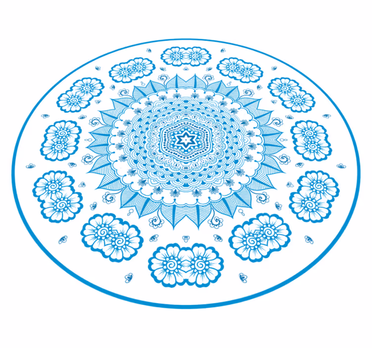 Vinyl Teppich Mandala komplizierte florale inspiration - TenStickers