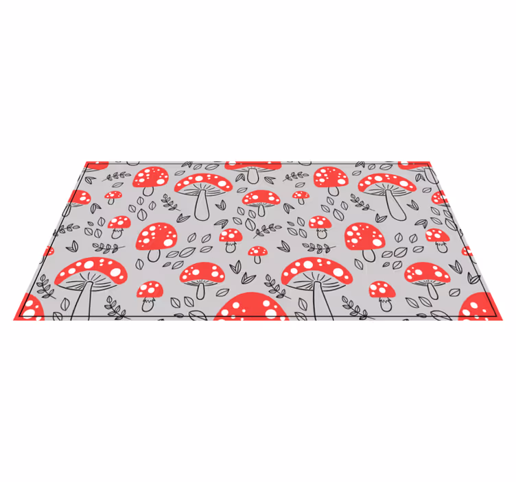 Vinyl Teppich Natur rotes pilzmuster - TenStickers