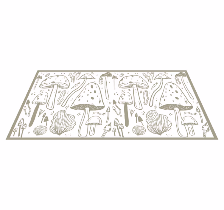 Vinyl Teppich Blumen pilzskizzen - TenStickers