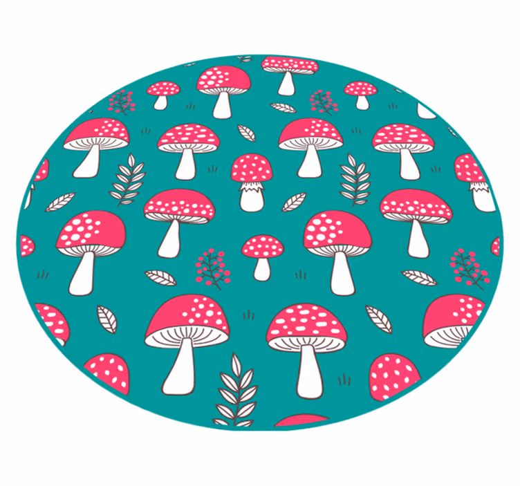 Vinyl teppich natur mit funky pilzmuster - TenStickers