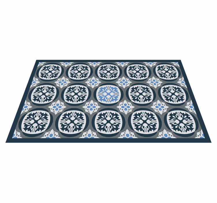 Vinyl Teppich Fliesenoptik elegante blumenfliesen - TenStickers