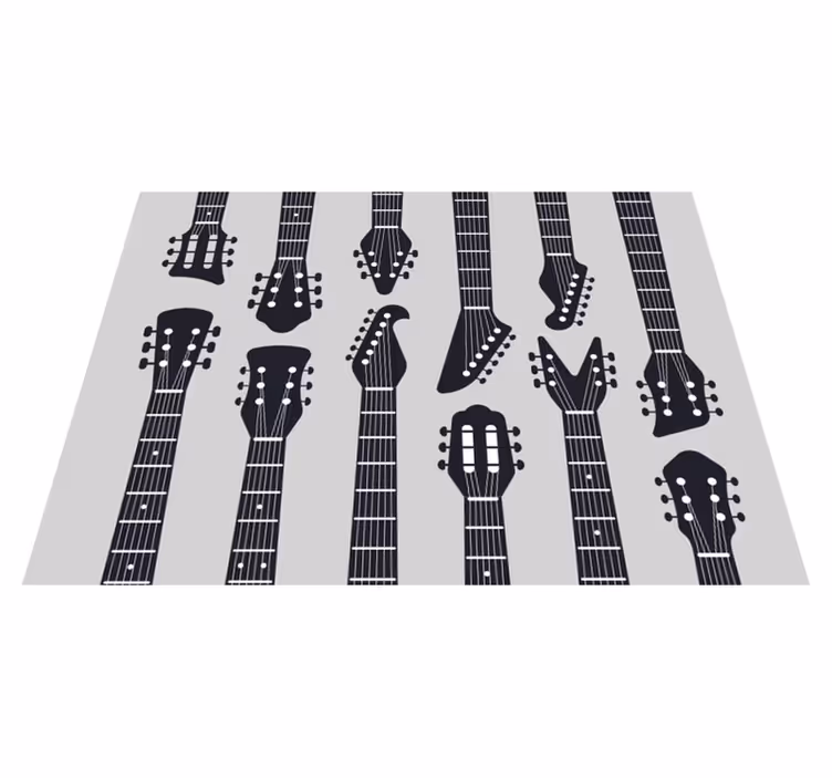 Vinylteppich Schlafzimmer Rockmusik gitarren hals silhouette - TenStickers
