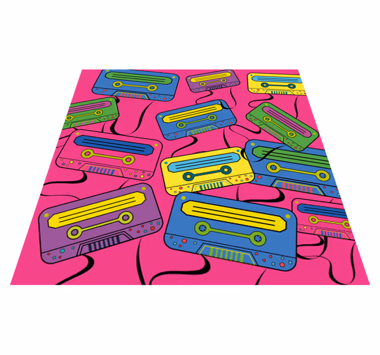 Vinyl Teppich Jugendzimmer lebendige kassetten - TenStickers