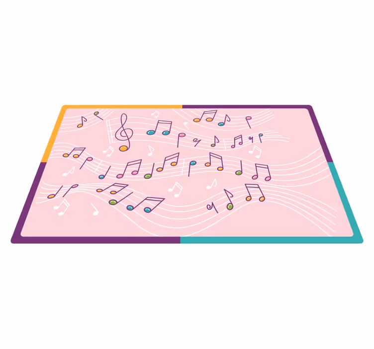 Vinyl Teppich Jugendzimmer melodischer notenfluss - TenStickers