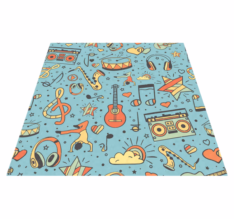 Vinylteppich kindlich musikalische symbole verspielt - TenStickers
