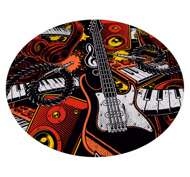 Vinylteppich kindlich musikinstrumente chaos - TenStickers