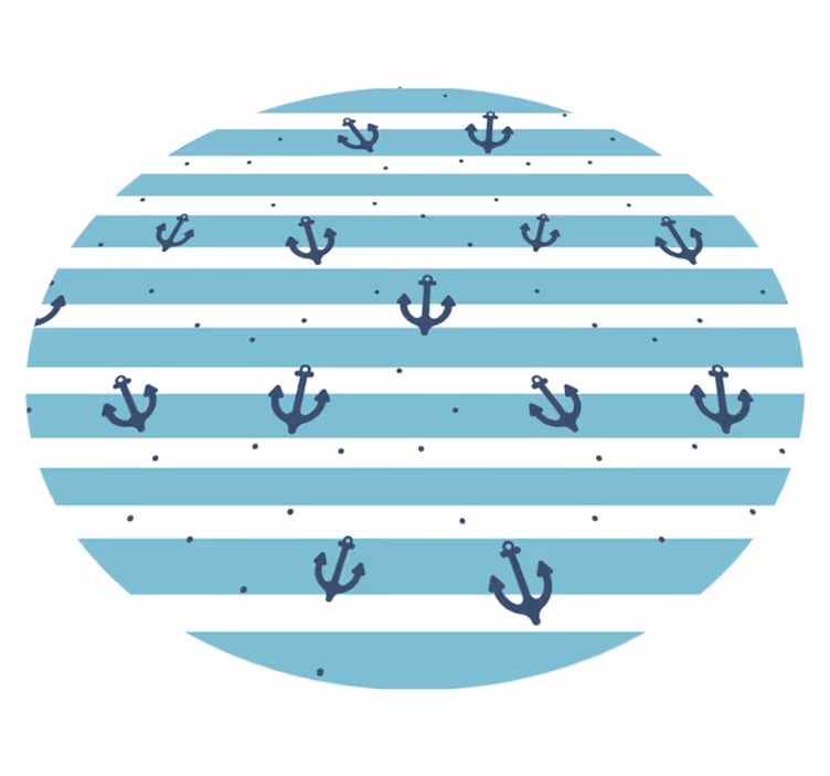 Vinyl teppich bad blaue maritime streifen - TenStickers