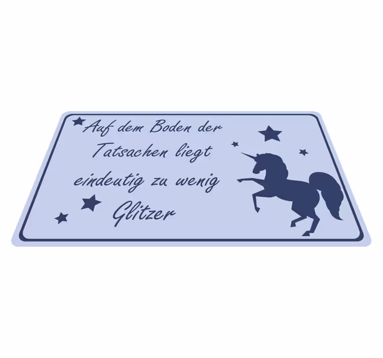 Vinylteppich Spruch Einhorn mit sternen und text - TenStickers