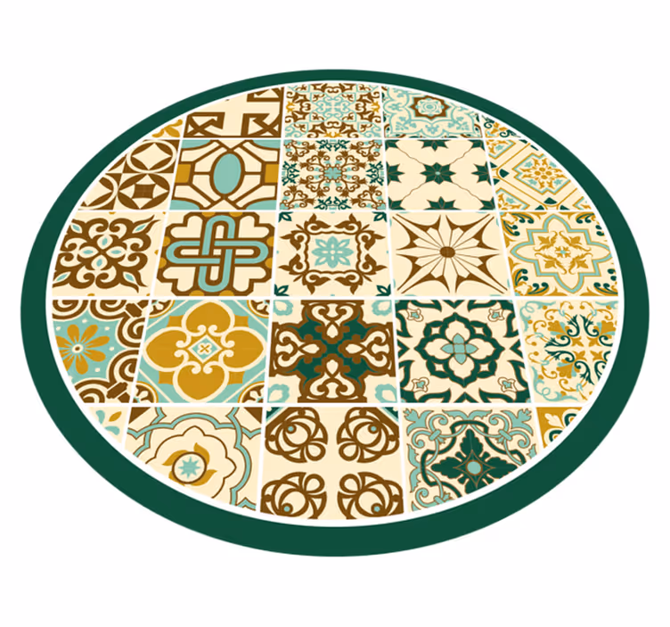 Vinyl Teppich Fliesenoptik vintage-muster - TenStickers
