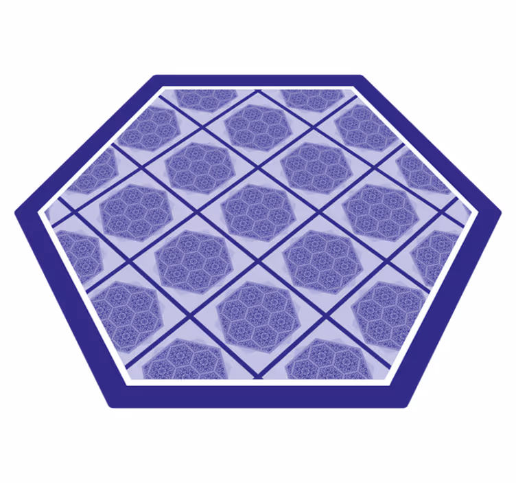 Vinyl Teppich Bad lila sechseckiges muster - TenStickers