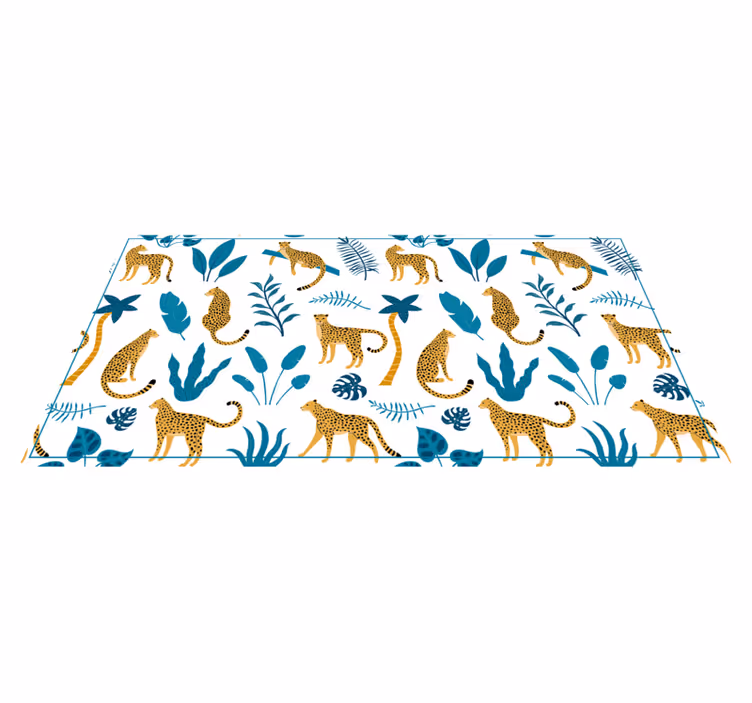 Vinyl Teppich Baby tropisches leopardenmuster - TenStickers