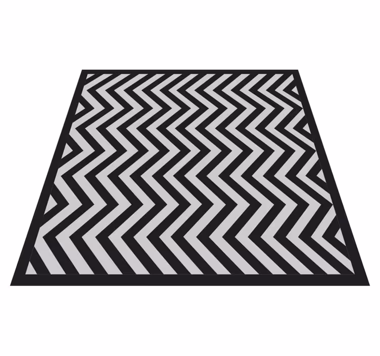 Vinyl teppich geometrisch schwarz und grau zickzack - TenStickers