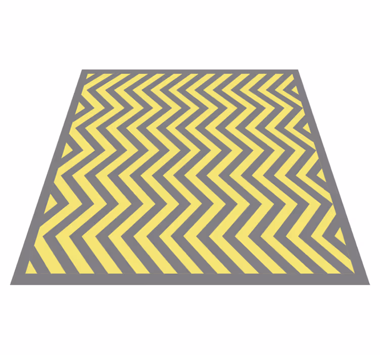 Vinyl teppich gestreift in gelb und grau chevron - TenStickers