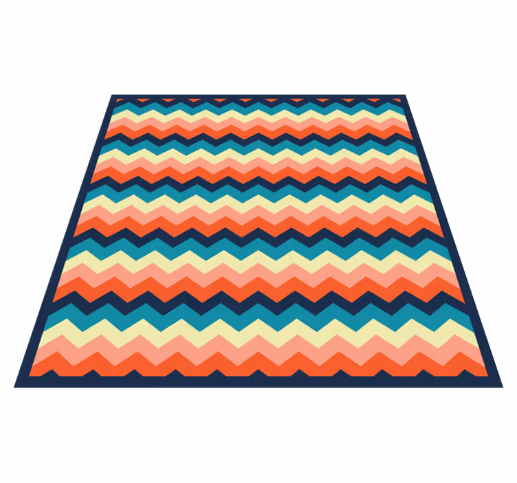 Vinyl teppich gestreift mit buntem zickzack-muster - TenStickers