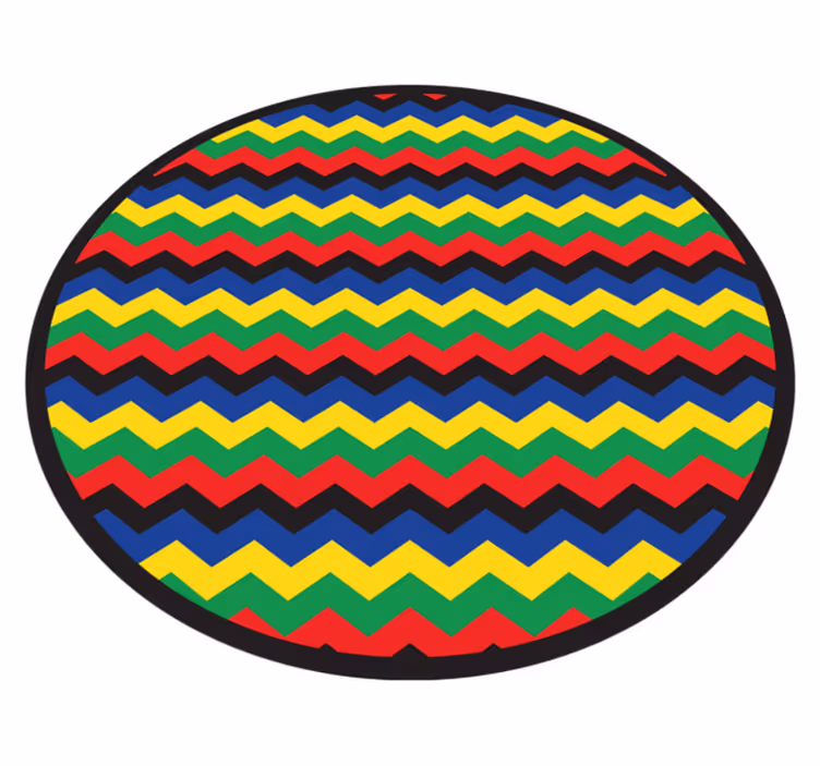 Vinyl teppich geometrisch im bunten zickzack-stil - TenStickers