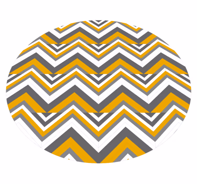Vinyl teppich geometrisch chevron grau und gelb - TenStickers