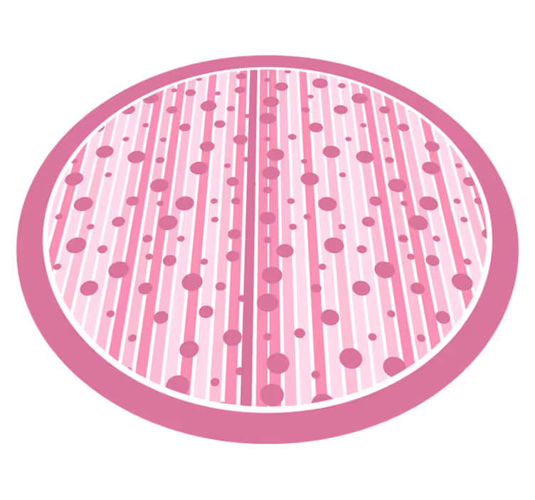 Vinyl teppich baby mit rosa gestreiften punkten - TenStickers