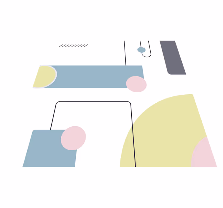 Vinyl teppich minimalistisch abstrakte pastellformen - TenStickers